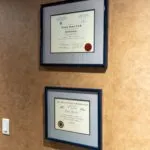 Picture depicting Dr. Reemer's awards for his dental experience and practices